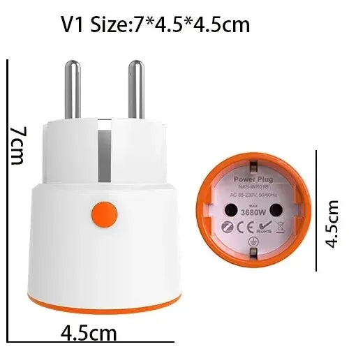 Tuya Smart Zigbee Plug Socket 3680W 16A Power Energy Monitoring Timer Switch EU Outlet Voice Control