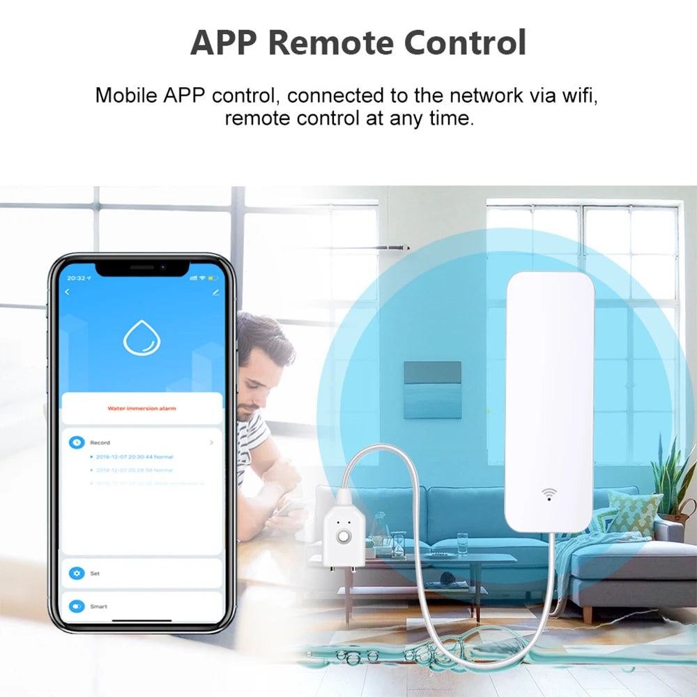 Tuya Smart Zigbee/WiFi Water Detection Sensor Remote Monitor Protecting Family Safety for Smart Home Automation via Smart Life