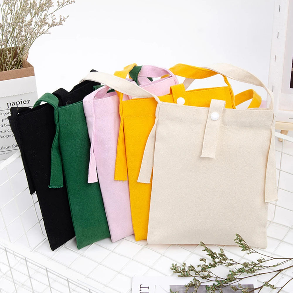 Canvas Cotton bag grocery handbag Foldable Fabric tote bag portable Storage organizer Shopping bag for woman Cloth organizer bag