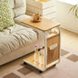 Movable small edge table with antique style for home use, wheeled living room, bedroom, storage rack, small cart, coffee table