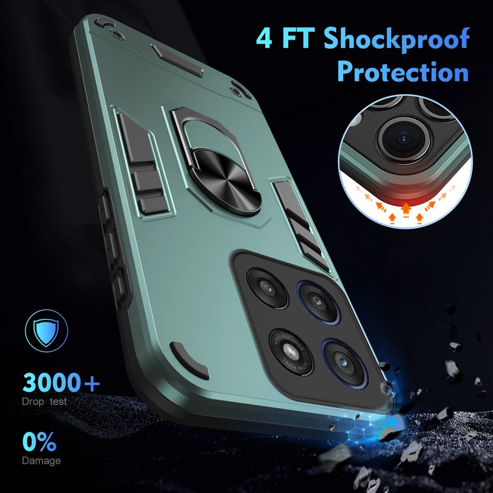 For Motorola Moto G56 5G Case Shockproof Armor Magnetic Holder Ring Case For Moto G56 G 56 MotoG56 Camera Lens Protect Cover