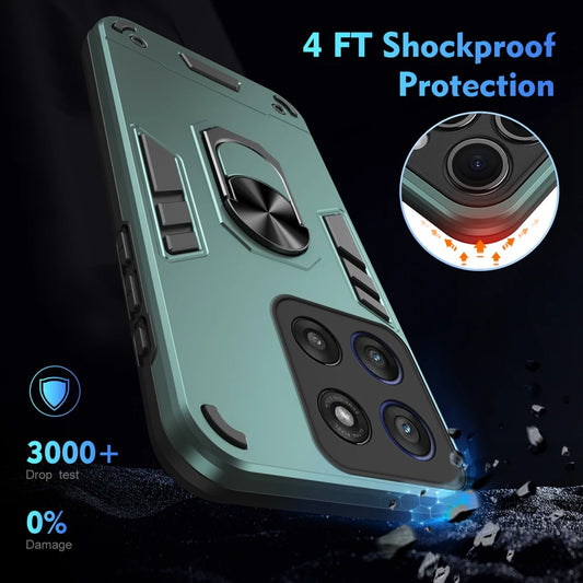 For Motorola Moto G56 5G Case Shockproof Armor Magnetic Holder Ring Case For Moto G56 G 56 MotoG56 Camera Lens Protect Cover