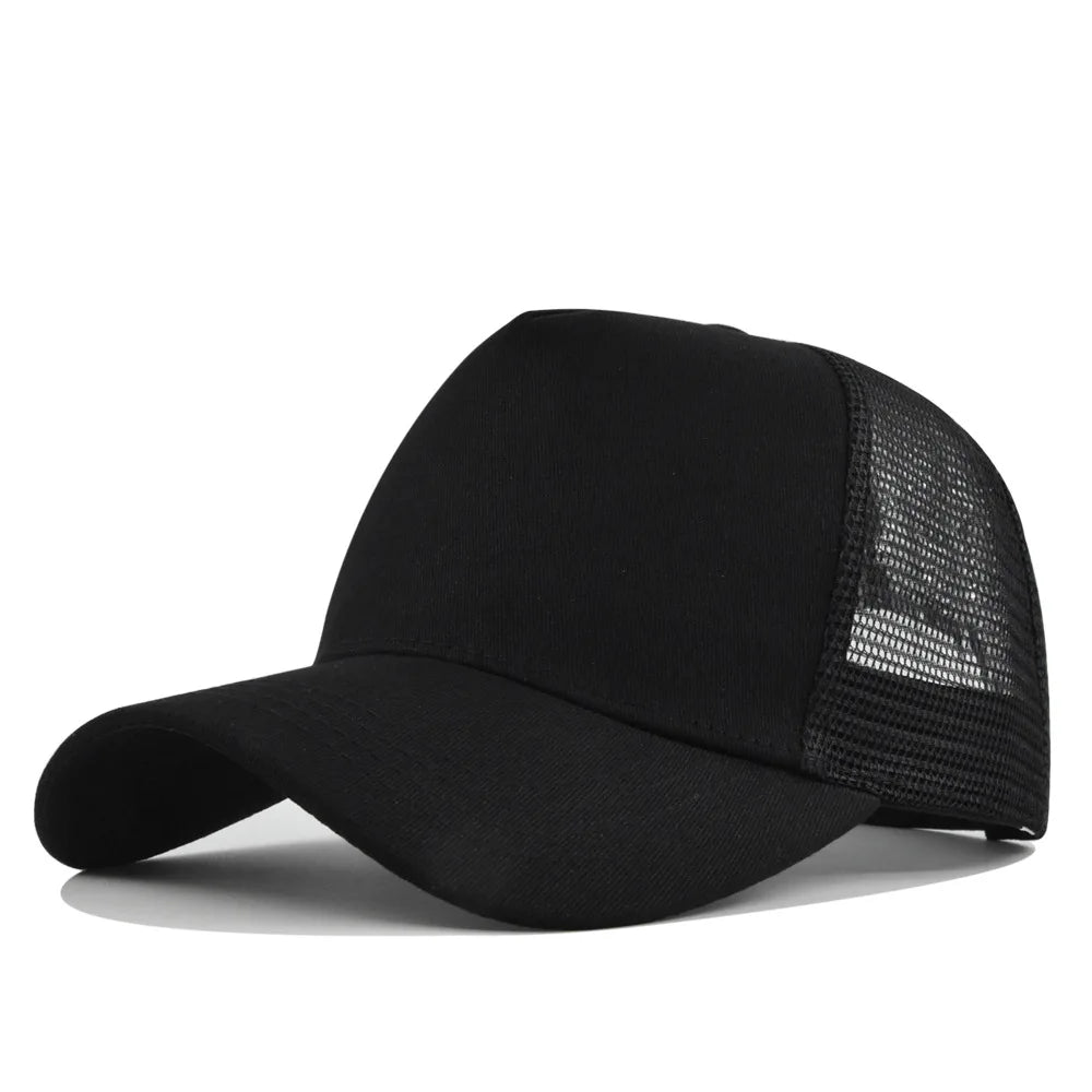 Customized Printed Logo Five Piece Baseball Caps Solid Color Mesh Breathable Sun Shading And Sun Protection Duck Tongue Hats