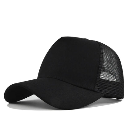 Customized Printed Logo Five Piece Baseball Caps Solid Color Mesh Breathable Sun Shading And Sun Protection Duck Tongue Hats