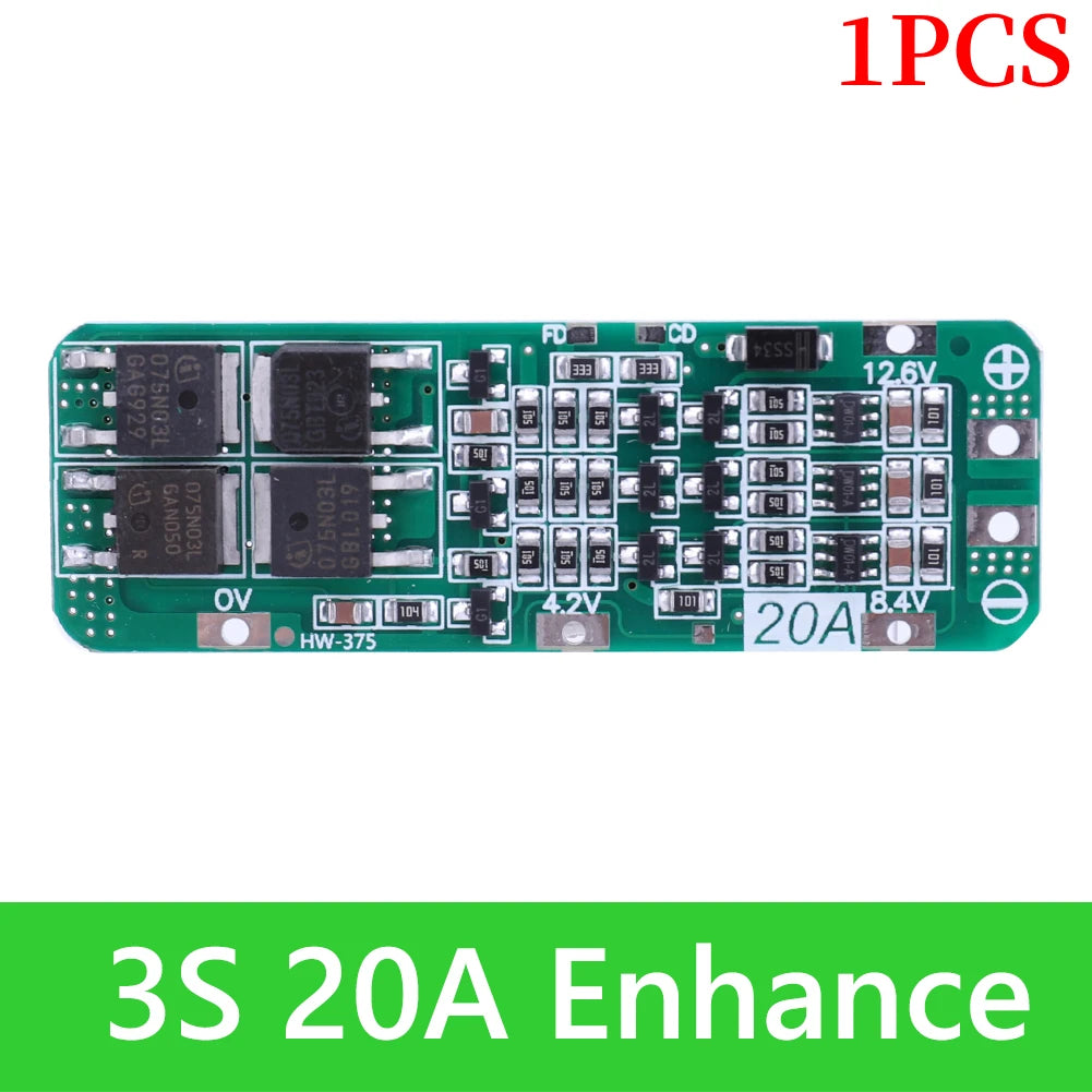BMS 3S/4S 5A 10A 20A 25A 40A 60A Płytka zabezpieczająca ładowarkę do akumulatorów litowo-jonowych 18650 do wiertarki 12 V z funkcją wzmocnienia/balansu