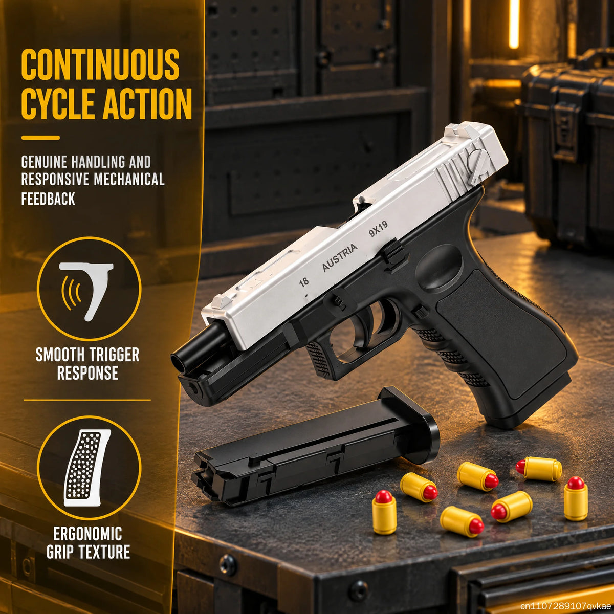 Tactical simulation toy gun model, shell ejection soft foam dart launcher, manually operated launcher