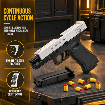 Tactical simulation toy gun model, shell ejection soft foam dart launcher, manually operated launcher