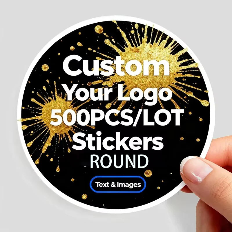 500PCS Custom Stickers and Customized Logo Wedding Birthday Gift Box Stickers Design Your Own Stickers Personalize Stickers
