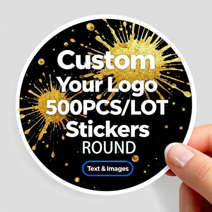 500PCS Custom Stickers and Customized Logo Wedding Birthday Gift Box Stickers Design Your Own Stickers Personalize Stickers