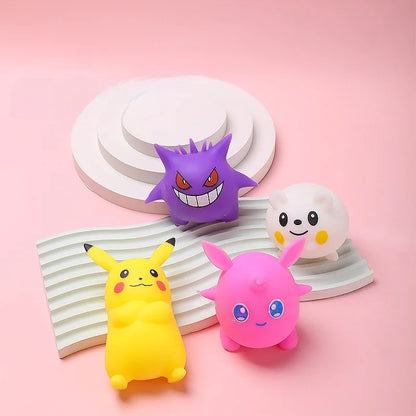 Soft Pikachu Gengar Jigglypuff Slow Rebound Stress Relief Toy Cute Kawaii Squeezing Doll Adult Stress Relief Gift
