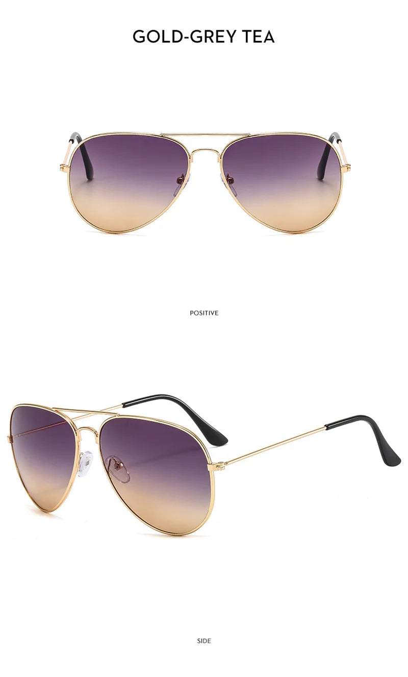 New Double Bridge Sunglasse for Woman Men Alloy Frame 2026 Gradient Lens Sun Glasses Female Oculos Male Outdoor Fashion Eyewear