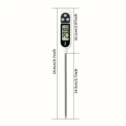 1pc Stainless steel probe cooking food, barbecue stove, water, milk, oil, liquid meat, digital kitchen thermometer