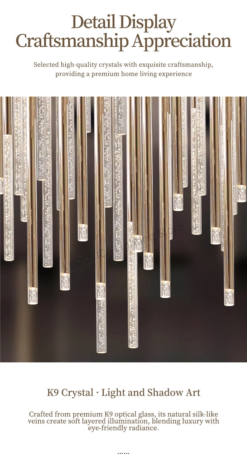 Hotel lobby LED Chandelier Luxury Villa hall Living room Crystal Chandeliers Customable High Ceilings Chandelier