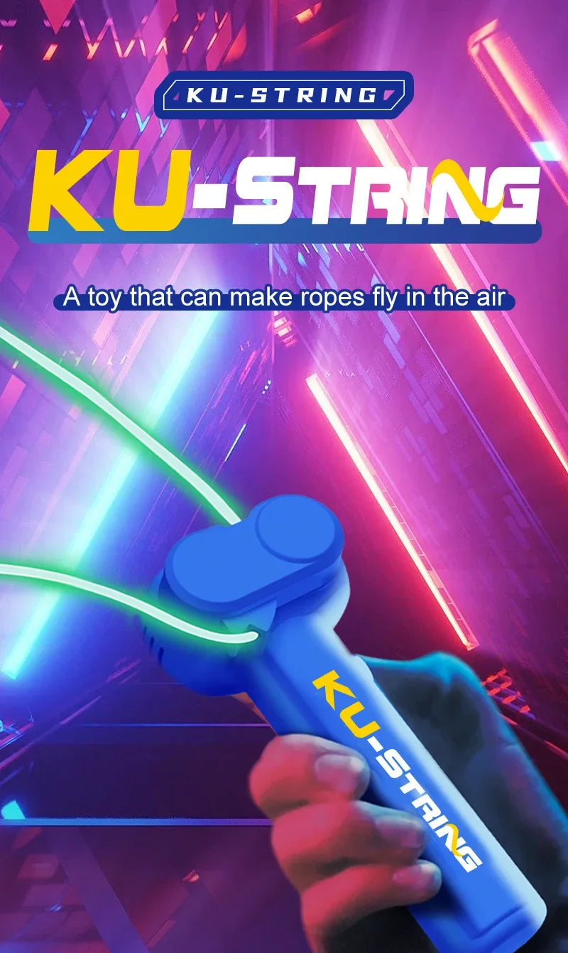Launcher Loop Rope Toy Rope Launcher Zip String Handheld Adjustable Speed Luminous Rope Lasso Kids Adult Fun Game Toys Gift