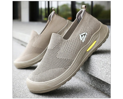 Men's Breathable Mesh Canvas Slip-On Shoes Anti-Odor Lightweight Soft Sole Casual Loafers Male Sneakers Summer cotton shoes