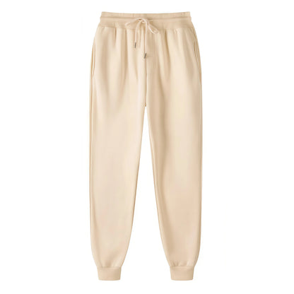 Unisex Solid Jogger Sweatpants Elastic Drawstring Cuff Sports Pants Multi-color Loose Fit Casual Gym Running Trousers Size S-3XL