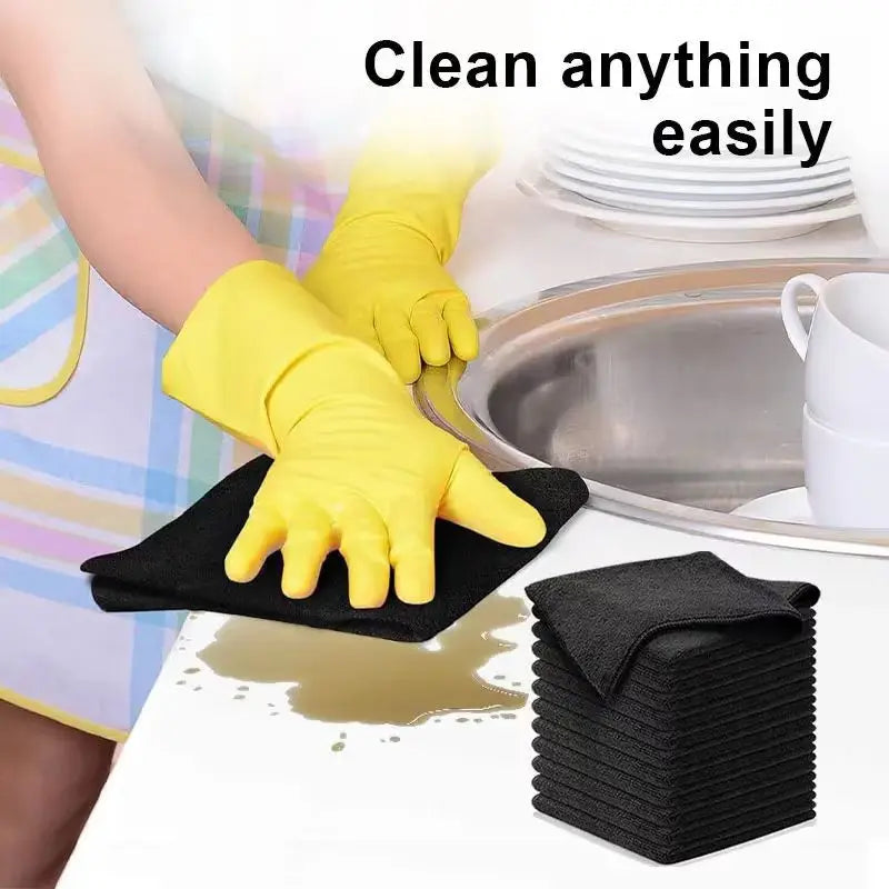 1/5/10/20pcs Kitchen Towel, Ultra-fine Fiber Light Gray Cleaning Cloth Set, Absorbent, Soft and Stain-removing Cloth Wholesale
