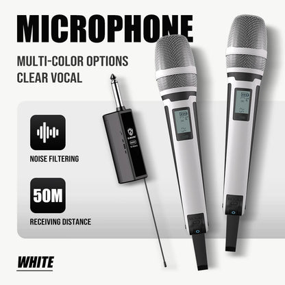 Wireless Microphone G-MARK SKM9000 Professional 2 Channels UHF Frequency Adjustable Metal Handheld Mic For Party Show Teaching