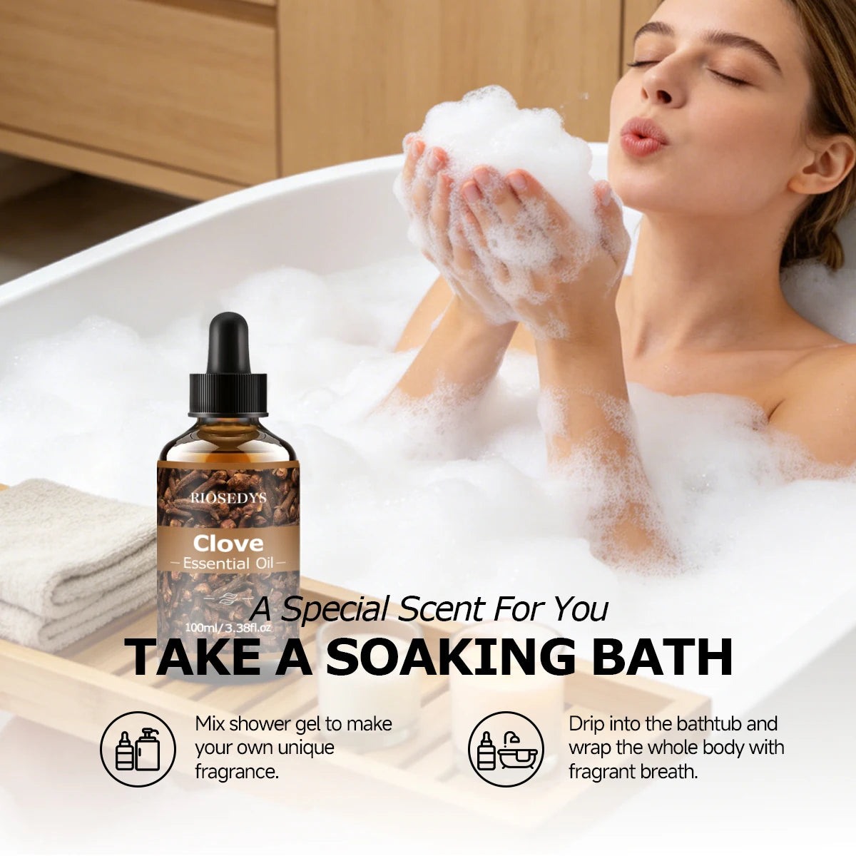 100ml CLOVE ESSENTIAL OIL Suitable For Massage And Skincare, Deeply Nourishes And Moisturizes, And Improves Skin Condition.