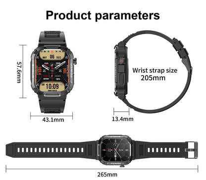 2026 Męski Zewnętrzny Smartwatch Monitor Zdrowia Wojskowy Bezprzewodowe Połączenia Fitness Wodoodporny Sportowy Smartwatch Na Telefony IOS Android