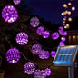 50/ 30/ 20 LED Moroccan Ball Solar String Lights Waterproof 8 Modes for Outdoor Garden Wedding Party Christmas Halloween Decor