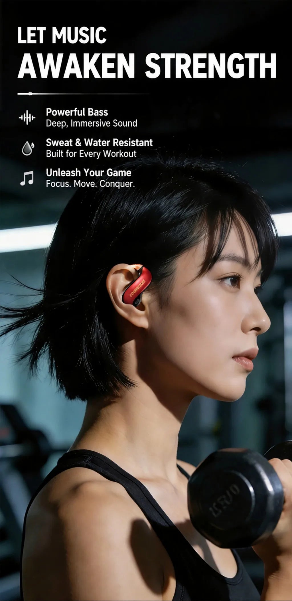 ZOMBIECAT B22 Open Ear Wireless Earbuds Bluetooth 6.0 14mm Driver Sport Headphones LED Light AI Translation for Running Cycling