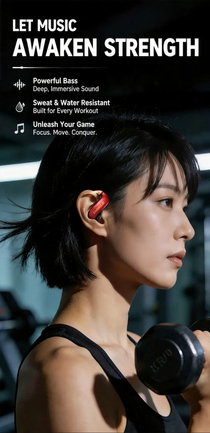 ZOMBIECAT B22 Open Ear Wireless Earbuds Bluetooth 6.0 14mm Driver Sport Headphones LED Light AI Translation for Running Cycling