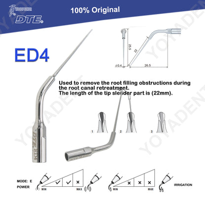 Woodpecker DTE Dental Endo Tips Ultrasonic Scaler Tips Scaling Tips ED-Series Fit NSK SATELEC Scaler Handpiece Dentistry Product