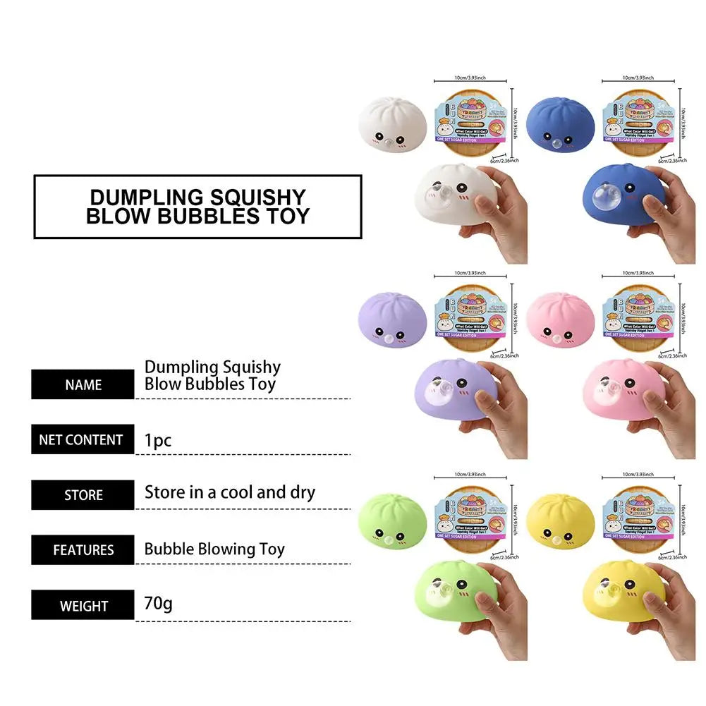 2026 Upgrade Soft Dumpling Pinch Toys Blowing Bubbles Squishy Relief Stress Mystery Blind Box Rebound Steamed Bun Squeeze Ball