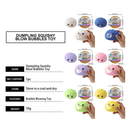 2026 Upgrade Soft Dumpling Pinch Toys Blowing Bubbles Squishy Relief Stress Mystery Blind Box Rebound Steamed Bun Squeeze Ball