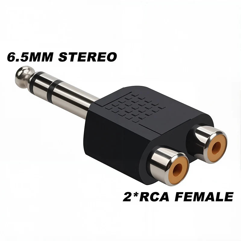 5pcs 6.35/6.5mm Male to 3.5mm Audio Stereo Mono Jack Female To Male Audio Jack Connector Adapter Converter Speaker