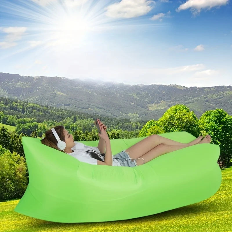 1PCS Outdoor Inflatable Lazy Sofa, Portable Camping Sofa Bed with Oxford Fabric - Lightweight Foldable Air Couch for Beach