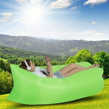 1PCS Outdoor Inflatable Lazy Sofa, Portable Camping Sofa Bed with Oxford Fabric - Lightweight Foldable Air Couch for Beach