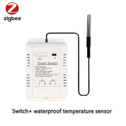 Tuya Smart Zigbee Switch 16A 3000W Real-time Temperature and Humidity Monitoring Zigbee Thermostat Alexa Alice Compatible