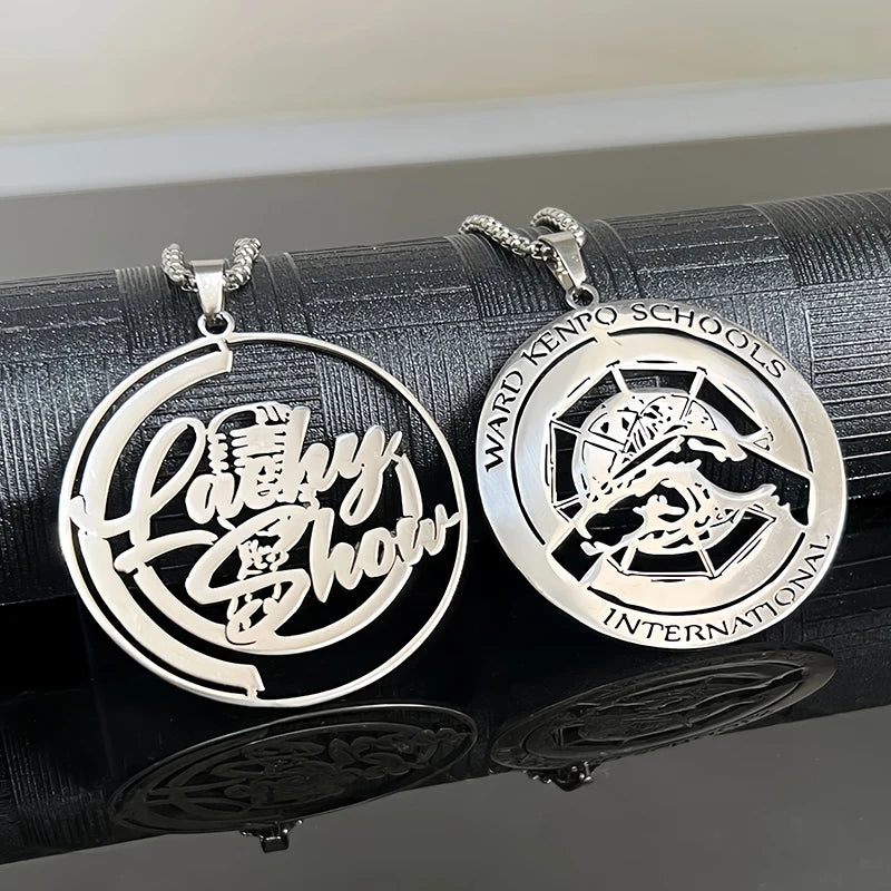 Custom Logo Necklace Personalized Men's Stainless Steel Necklace Support Personal Design  Company Logo Hypoallergenic Wholesale