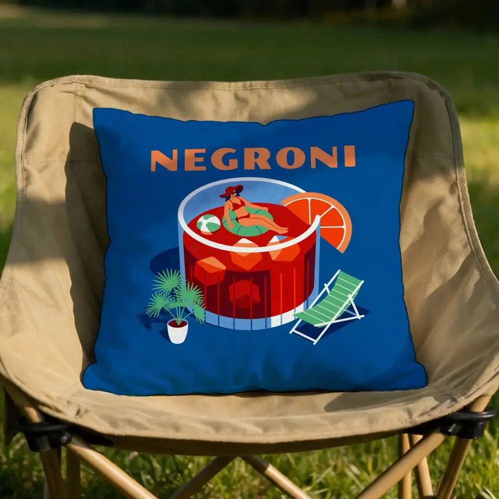 Negroni Cocktail Cushion Cover Soft Reversible & Durable Pillow Cover – Multi-Scene Use for Home & Car Daily Comfort