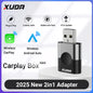 XUDA 2in1 Wireless CarPlay AI Mini Box Android Auto Box Plug&Play Automatic Connection Compatible with 99% of Cars For Car Radio