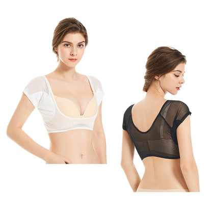 1PC T-shirt Sweat Pads Underarm Sweat Vest Armpit Perspiration Guards Sweat Proof Shirt Washable Sweat Protector for Women Girls