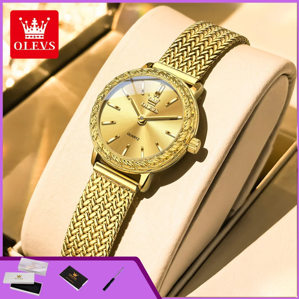 OLEVS 5643 Watches for Women Top Brand Ladies Dress Quartz Watch Steel Mesh Strap Waterproof Fashion Original Women's Wristwatch