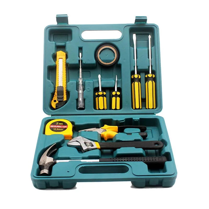 Tools Set General House hold Hand Tool Kit with Plastic Toolbox Storage Case Used to Car repair And home Repair