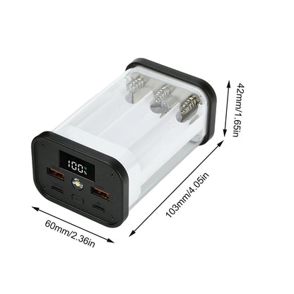 22.5W Fast Charging Power Bank Case No-Solder 6/12-Cell 18650 Battery Holder PD Power Supply Battery Energy Storage Box Kit
