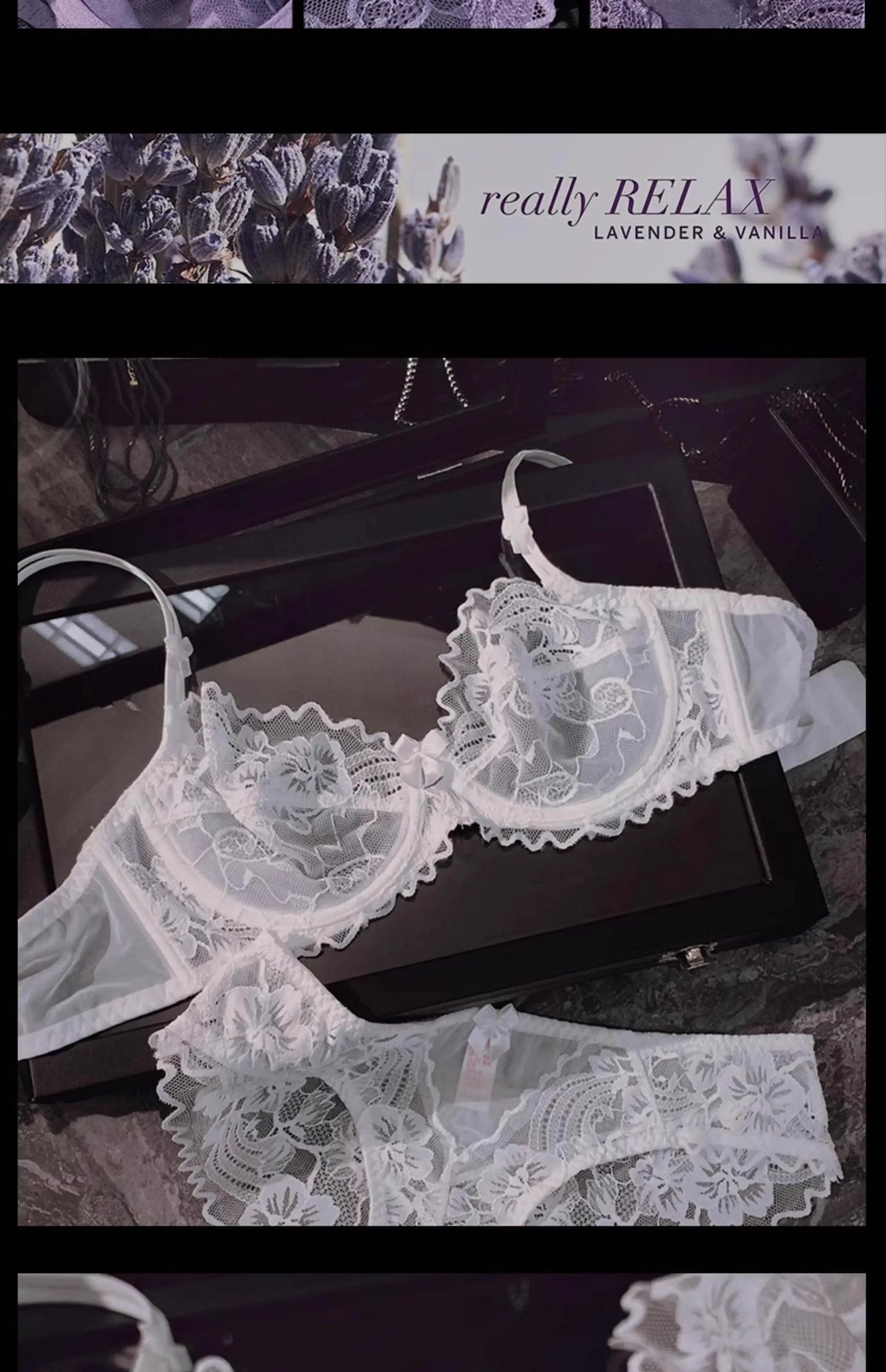 Chic French Ultra-thin Lace Lingerie Set, Large Breasts See-through Underwire Bra,small Bust Lift Elegant Soft Feminine Set S-xl