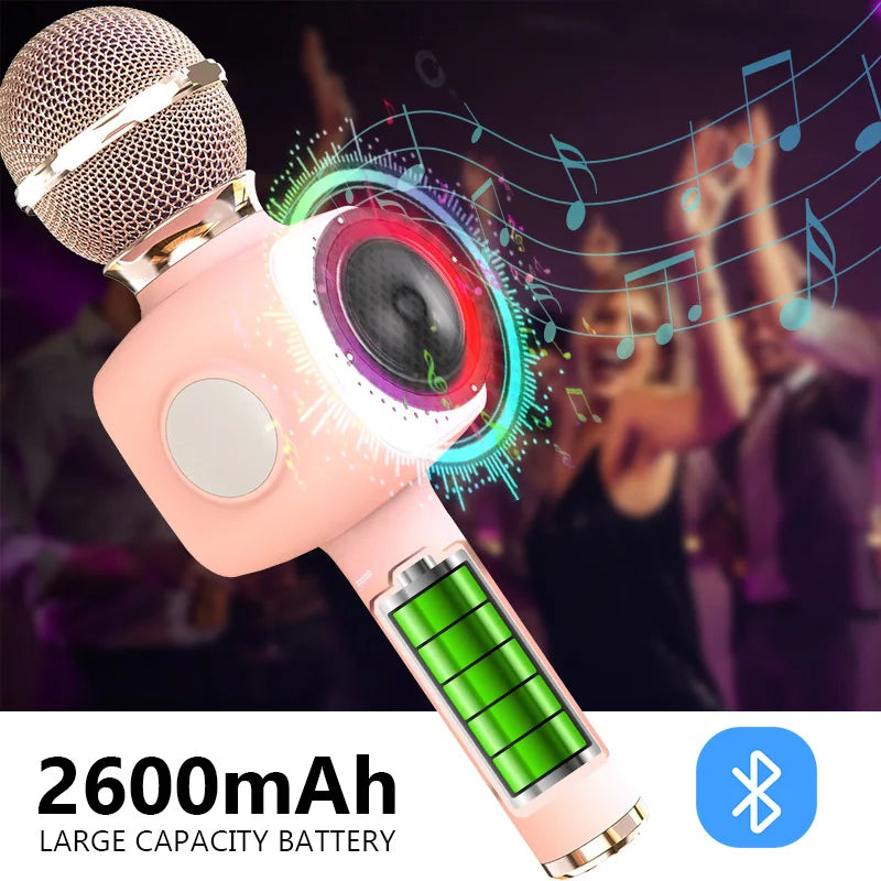 Microphone for Kids Child Microphones Wireless Bluetooth Karaoke Microphone Boys Girls Gift Birthday Thanksgiving Christmas