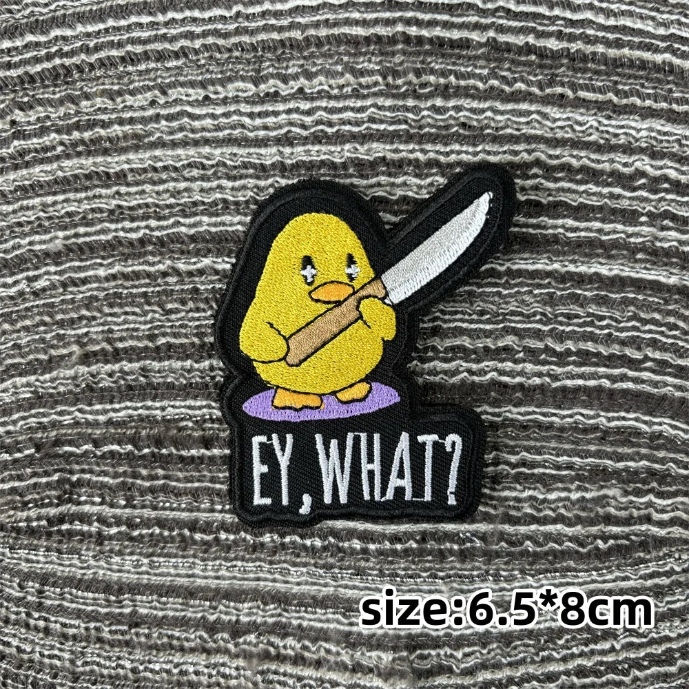 Cat Patch Embroidery on Clothes Cute Animal Morale Badge Tactical Equipment Hook and Loop Patches Backpack Stickers