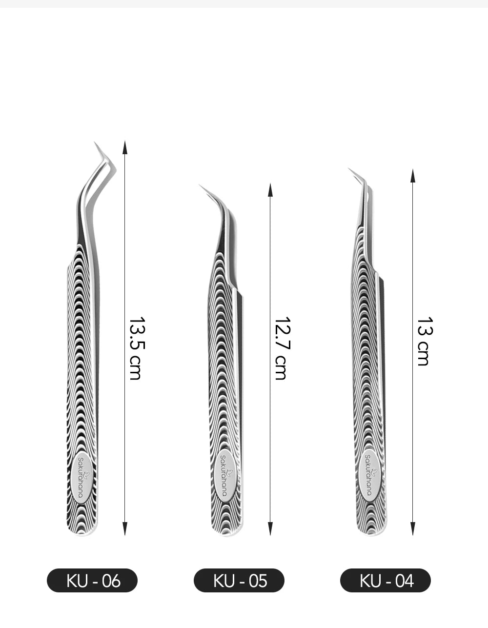 SAKURAHANA Anti-Static Eyelash Tweezers Professional High Precision Volume Extension Stainless Steel Anti-slip Makeup Tool