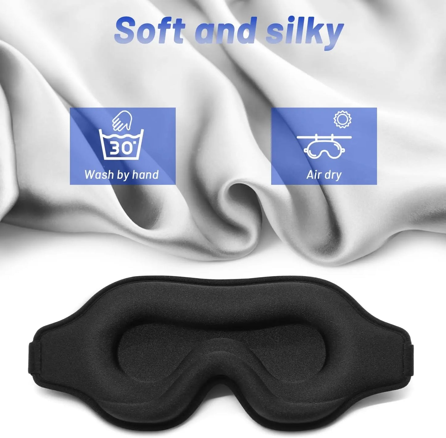Sleep Eye Mask for Men Women, Lash Extensions 3D Sleeping Mask, Travel Blackout Night Blindfold Eye Shade Cover with Adjustable