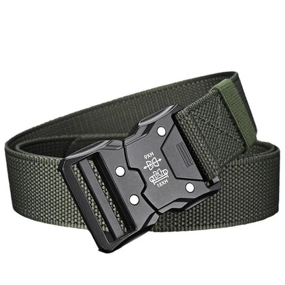 Automatic Buckle Tactical Belts Men's Woven Nylon Military Belt Durable Black Outdoor Army Hunting Golf Waist Belt