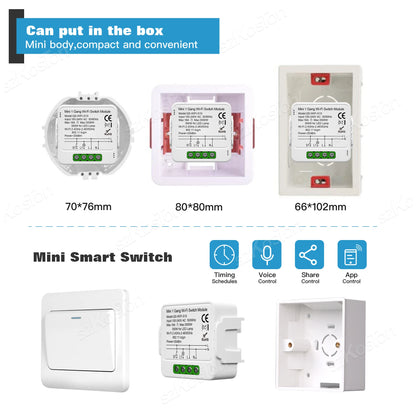Tuya Smart WiFi Switch 1/2/3 Gang Smart Home Light Switch Breaker Neutral Wire Required Remote App Timer Work with Alexa Google