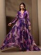 TOLEEN 2024 New Casual Elegant Mesh Party Maxi Dresses Summer Women's V-Neck Cross Wrap Elegant Long Sleeve Random Print Dress