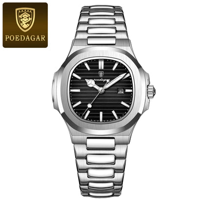 POEDAGAR Luxury Woman’s Quartz Watch Date Waterproof Luminous Ladies Wristwatch Stainless Steel Fashion Watches For Women casual